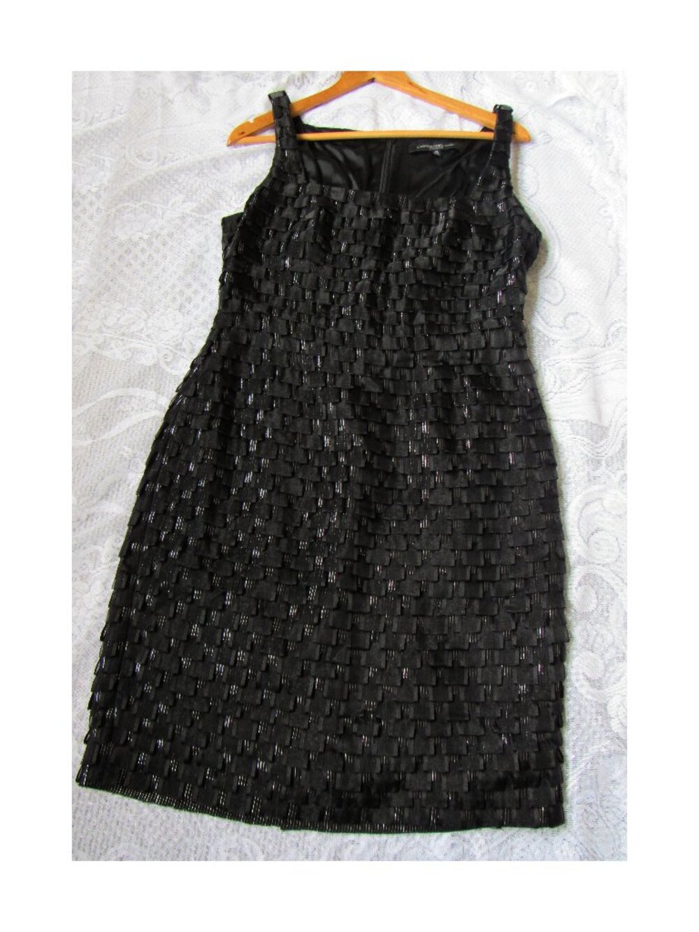 Carmen Marc Valvo Silk Black Dress, sz.10, lined